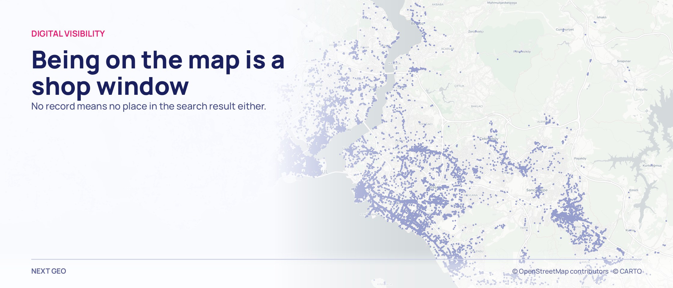 A pale grey map of Istanbul under a dense navy texture of points.