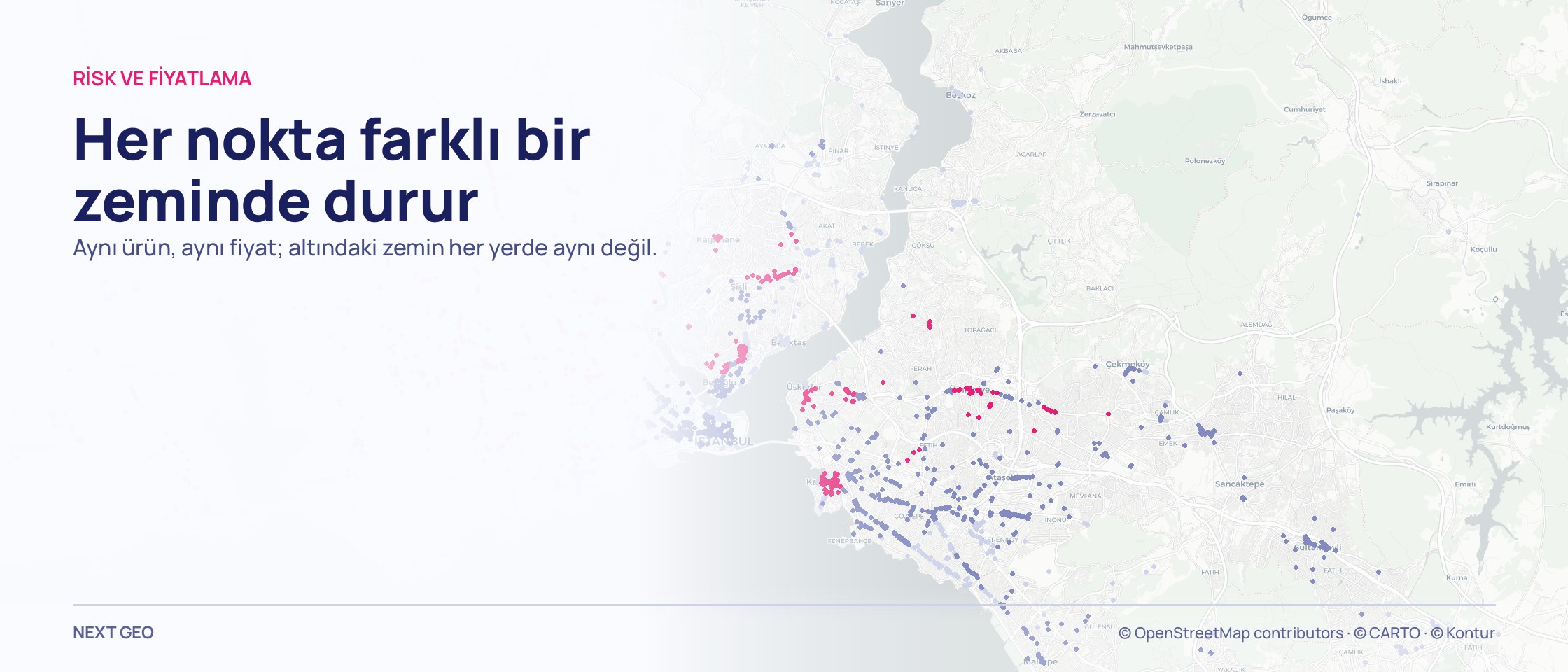 Açık gri İstanbul haritasında üç renge boyanmış nokta kümesi.