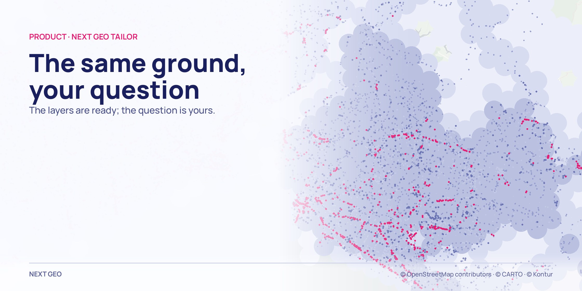 A pale grey map of Istanbul; four point layers in different colours stacked over the population field.